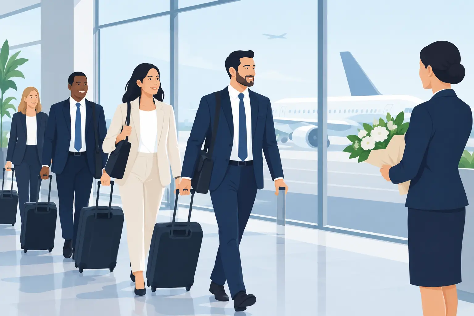 An International Delegation Arrival Example